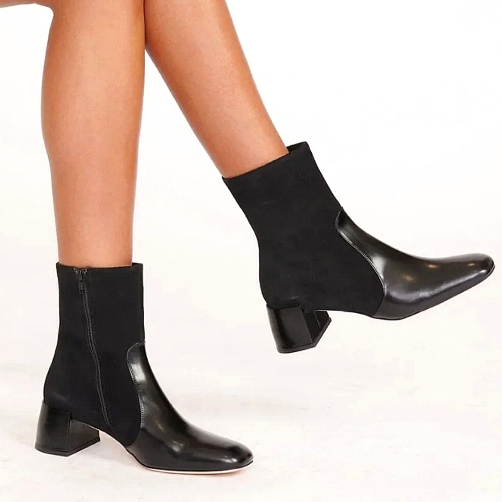 NWT$450 STAUD Andy 45MM Black Leather  Ankle Chelsea Bootie Boots Sz 41 (11) - Picture 4 of 15